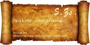 Spitzer Zseraldina névjegykártya